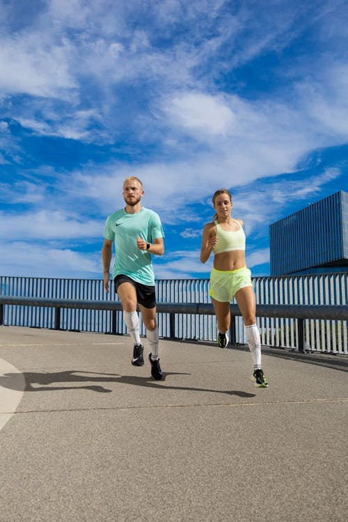 Running apparel end of season sale — running gear clearance rack in running store